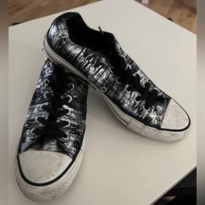Converse Black and Silver Metallic